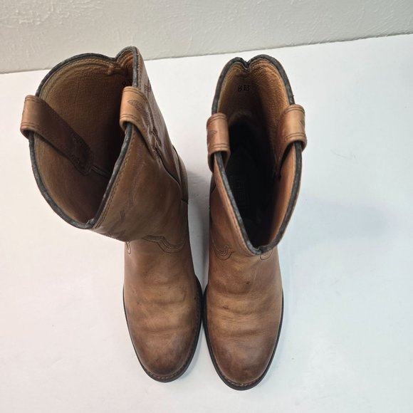Ariat Midcalf Western Boots Sz 8 Brown Leather Pull On Casual Low Heel Cowgirl - Picture 4 of 14